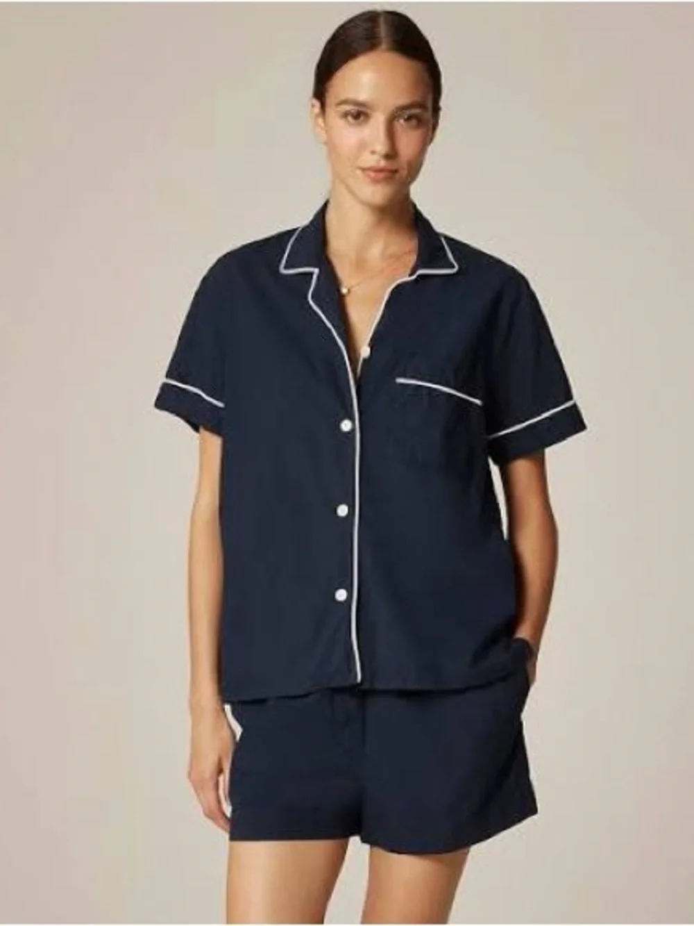 J. Crew Navy Short Pajama Set Size L - Picture 1 of 3